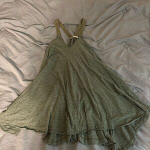 Altar’d State green asymmetrical cotton very flowly dress